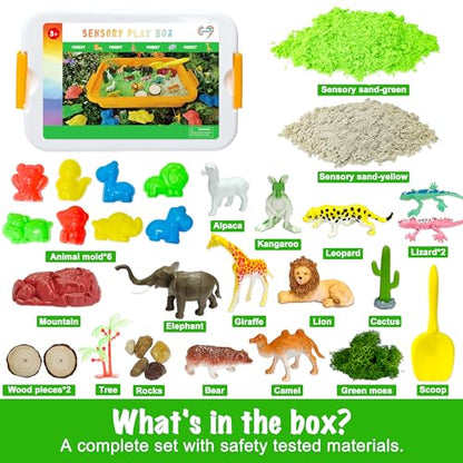 Carolart Jungle Sensory Bin, Animal Sandbox & Sensory Sand Kit - style: Jungle