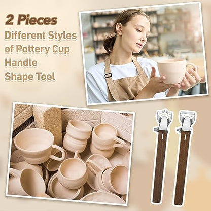 2 Pcs Pottery Handle Making Tools, Adjustable Clay Cutters,Simple Style - style: Simple Style