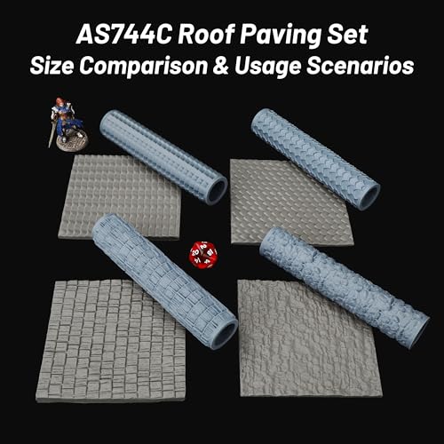 DND Terrain Texture Roller Set for Foam Modeling –Build Roofs for RPG Games - color: As744-c