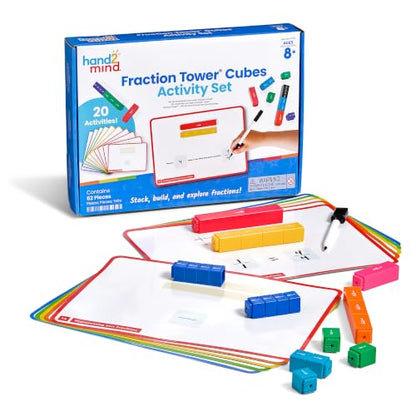 hand2mind Fraction Tower Cubes Activity Set, Fraction Manipulatives
