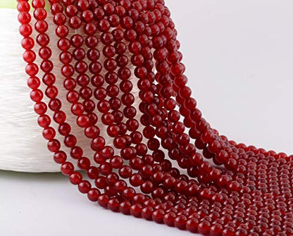 Natural Stone Beads 100pcs 8mm Red Agate Jade Round Genuine Real Stone Beading Loose Gemstone Hole Size 1mm DIY Smooth Beads for Bracelet Necklace Earrings Jewelry Making (Red Agate, 8mm) - color: Red Agate, size: 8mm