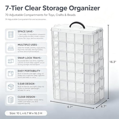 Sooyee 7 Layers Stackable Storage Container, Clear - color: Clear, size: 7 Tier