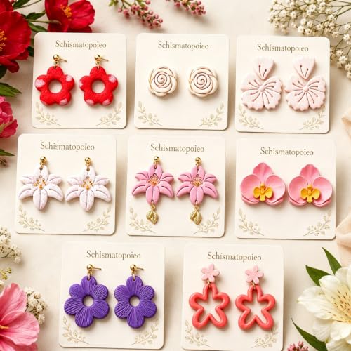 12Pcs Flower Polymer Clay Cutters, Floral Earring Making Molds - color: Flowers