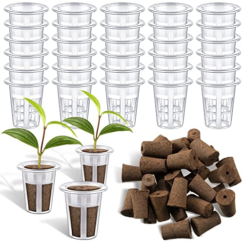 Jutom 60 Pieces Hydroponic Seed Grow Sponges Pod Kit for Indoor Outdoor Use