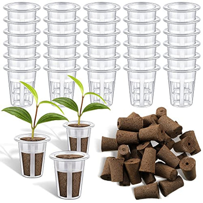 Jutom 60 Pieces Hydroponic Seed Grow Sponges Pod Kit for Indoor Outdoor Use