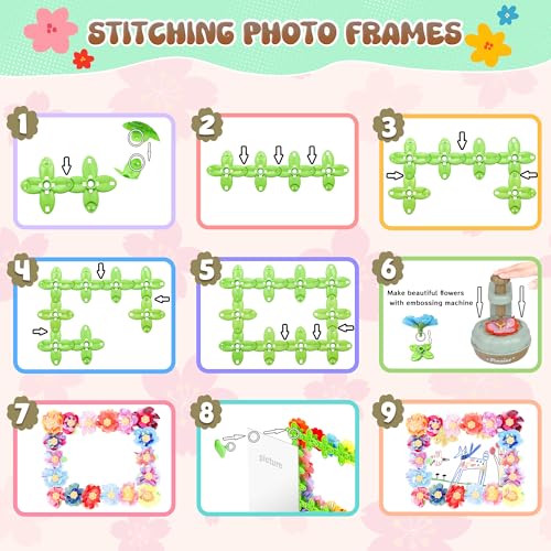 GirlsHome 300+PCS Fabric Flower Bouquets Toys, DIY Flower Craft Kits - color: Green Brown