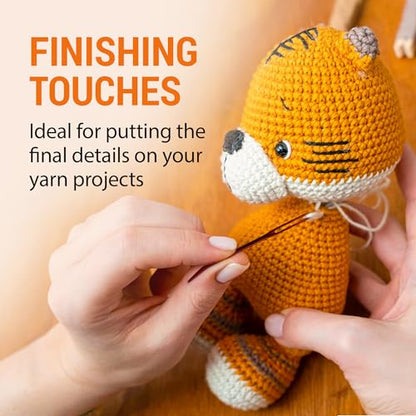 VONEEDL 20 PCS Bent Tip Tapestry Needles with Large Eye - Yarn Blunt Steel Knitting Needles in Storage Box - Perfect for Crochet, Weaving, Darning, DIY, and Crafting - size: 20 pcs