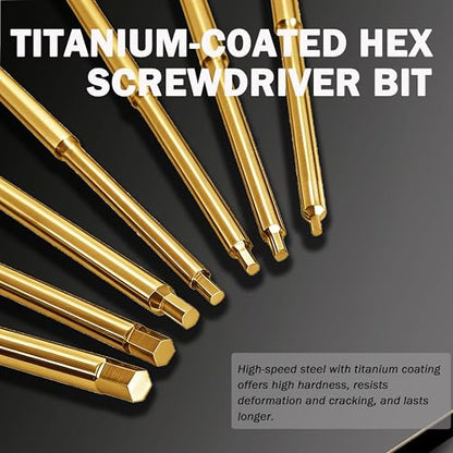 RC Hex Driver Screwdriver Bits 0.9–3.0mm Replacement 7PCS - color: 7-pcs Ti-coated Bits