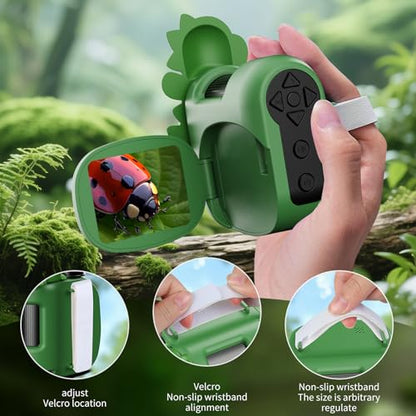 1600X Handheld Microscope for Kids 2" IPS Screen Kit Mini Pocket Digital Microscopes STEM Science with Slides Photo Video Rechargeable Portable Scope Gift for Ages 6-12 (Green) - color: Green