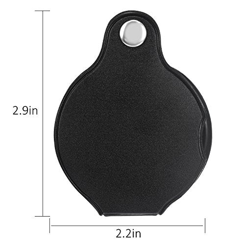 HESTYA 4 Pack 10X Mini Magnifying Glass Folding Pocket Magnifier Glass Loupe with Black Rotating Protective Holster for Reading Newspaper, Book, Magazine, Hobby, Jewelry