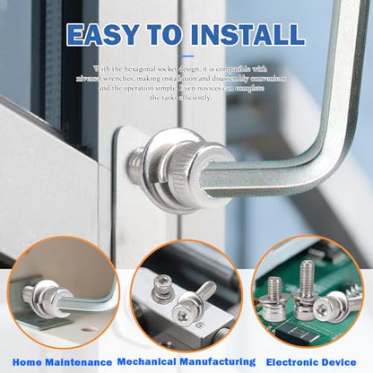 840Pcs M3 Self Tapping Screws Assortment Kit, 304 Stainless Steel Hex Washer Head Self Drilling Sheet Metal Screws, 4 Sizes (6mm, 10mm, 16mm, 20mm) for DIY - size: 3 mm, style: Hexagonal socket screw