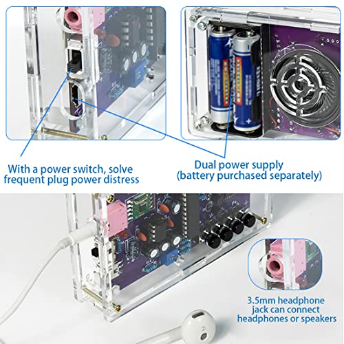 Gikfun FM Radio Kit Soldering Practice Kit DIY School Project FM 87-108MHz with 2 Power Supply Modes, Soldering Learning and Teaching for Beginners, Adults EK1989