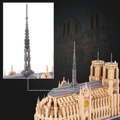 Architecture Notre-Dame de Paris Model Building Block Set, Openable Architecture Model Micro Building Kit Collection Building Toy - color: Notre-dame De Paris-openable