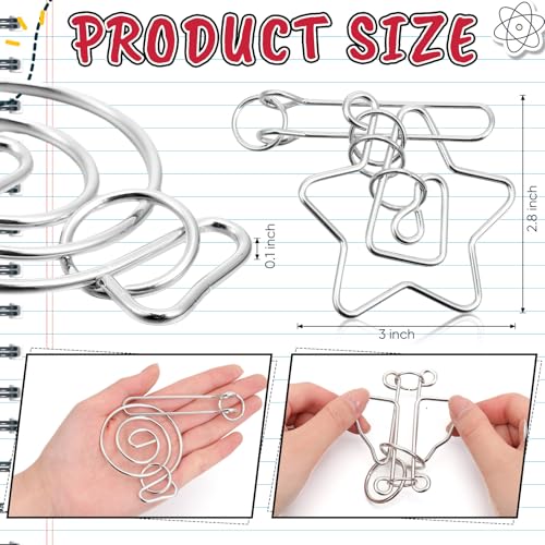 24 Packs Metal Bulk IQ Wire Metal Puzzles,Red,Classic Styles - color: Red, style: Unique Styles