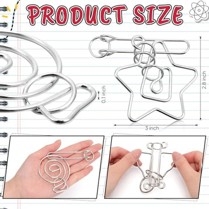 24 Packs Metal Bulk IQ Wire Metal Puzzles,Red,Classic Styles - color: Red, style: Unique Styles