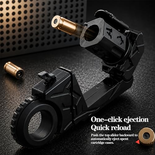 Metal Fidget Toys Gun for Adults: EDC Stress Relief Fidget Spinner Toy, 5 in 1 Mini Cool Fidgets Guns with Slider & Finger Ring for Men (JJ011 - Black) - color: Jj011 - Black