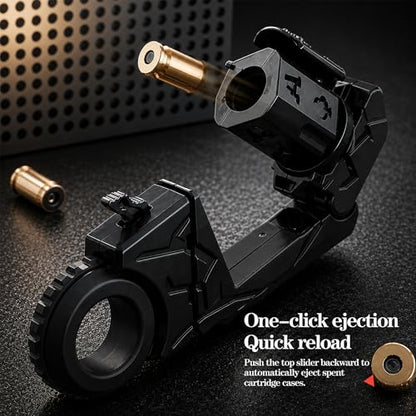 Metal Fidget Toys Gun for Adults: EDC Stress Relief Fidget Spinner Toy, 5 in 1 Mini Cool Fidgets Guns with Slider & Finger Ring for Men (JJ011 - Black) - color: Jj011 - Black