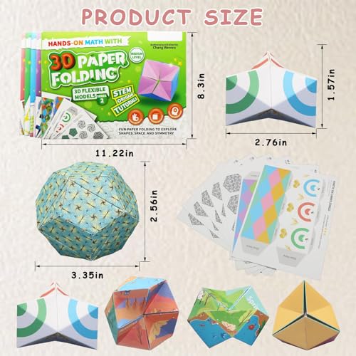 STEM Educational 3D Paper Folding Math Puzzles Set - Flipping Regular Dodecahedron,Soccer - color: Green