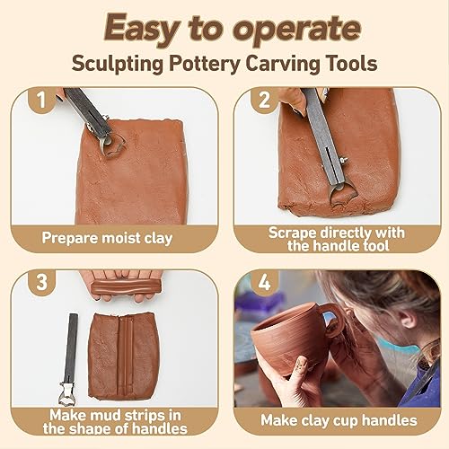 2 Pcs Pottery Handle Making Tools, Adjustable Clay Cutters,Simple Style - style: Simple Style