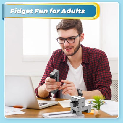 Fidget Balls Magnet Toy for Adults, Square Black Magnetic Stones, Magnet Hand Roller, Magnetic Rocks for Office, Cool Magnetic Gadget Sciencce Kit (28PCS)
