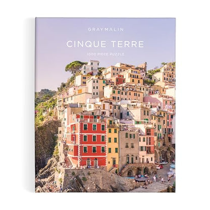Galison Gray Malin Cinque Terre 1000 Piece Puzzle, Collector Book Box - color: Cinque Terre