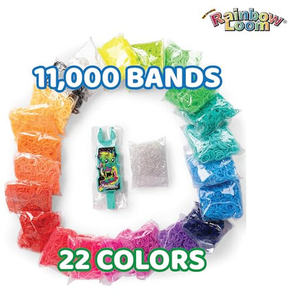 Rainbow Loom 11,000 Neon Bands AutoLoom Refill Mega Pack & Jewelry Kit
