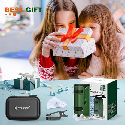 100x-250x Pocket Microscope for Kids Adults, Protable Handheld Miniscope, Mini Microscope Kit for Kids Adults Home School Lab Biology Science Education, Green - color: Green