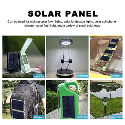 Small Solar Panels, 3 Pcs 6V 1W Polysilicon Solar Cell Charger Module Mini Solar Panels Solar Panel Kit with 30cm Cable for Smart Phone,Small Fans,Monitor,Outdoor Security Camera