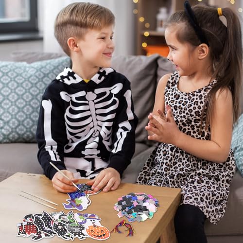 Fennoral 24 Pack Halloween Poke in Art Craft Kit for Kids - color: 24 Halloween
