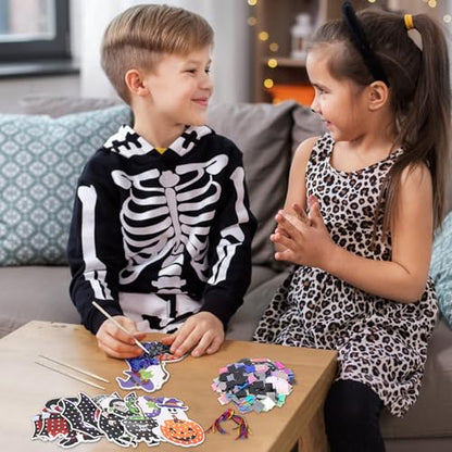 Fennoral 24 Pack Halloween Poke in Art Craft Kit for Kids - color: 24 Halloween