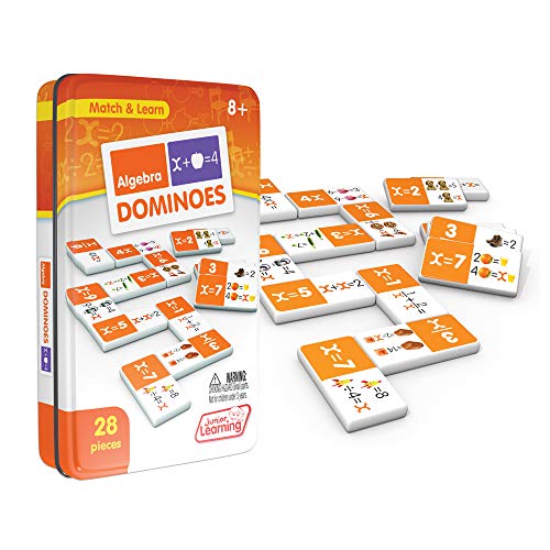Junior Learning Algebra Dominoes - 28 Piece Math Matching Game Set