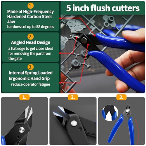 15Pcs Modeler Basic Tools for Gundam, Hobby Building Tools Kit for Model Building Repairing and Fixing