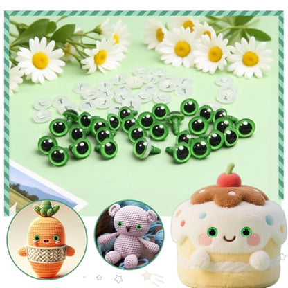 TOAOB 60pcs 12mm Green Safety Eyes for Crocheting Craft Stuffed Animals Eye - color: Green