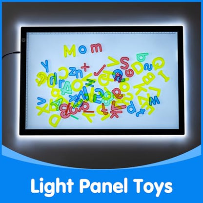66 Pcs Translucent Letters and Numbers - Light Table Toys - style: Letters and Numbers