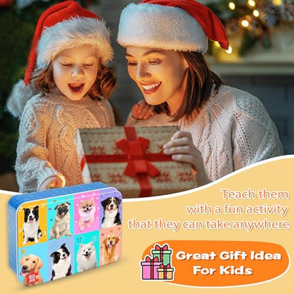 LELEMON Puzzles for Kids Ages 4-6,60 Piece Puzzles for Kids in Metal Box - color: Lovely Dog