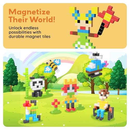 PicassoTiles 108 Piece Magnetic Cubes, 1 Inch STEM Building Set for Kids 3+ - style: 108pcs Puzzle Cubes