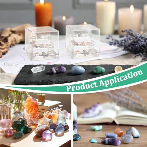 BENECREAT 2 Sets 3 Tier Acrylic Display Case, 2x2.3x2inch Mini Collectibles Showcase for Action Figures Mineral Stones Plant Specimen Display - color: Clear, size: 2x2.3x2 Inch