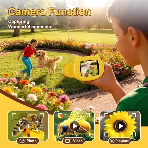 1000X Handheld Digital Microscope for Kids, 2.4" HD Screen, 8 LEDs - color: Bright yellow