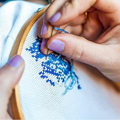 Similane Embroidery Kit 215 Pcs,100 Colors Threads,5 Pcs Embroidery Hoops,3 Pcs Aida Cloth,40 Sewing Pins,Cross Stitch Tools and Embroidery Starter Kit for Adults Beginners