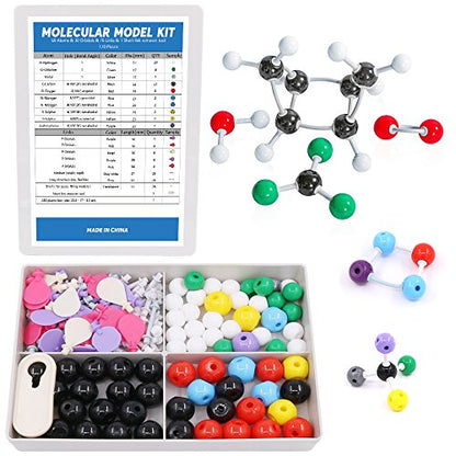 Swpeet 178 Pcs Molecular Model Kit for Inorganic & Organic Molecular Model Teacher and 16 Years and Over Teenages Kit - 69 Atoms & 30 Orbitals & 78 Links & 1 Short Link Remover Tool - Science Toys - style: 178 Pieces Molecular Model Kit