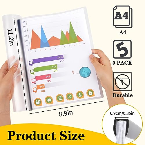 Report Covers with Sliding Bar, Clear Report Covers for Letter-Size Paper