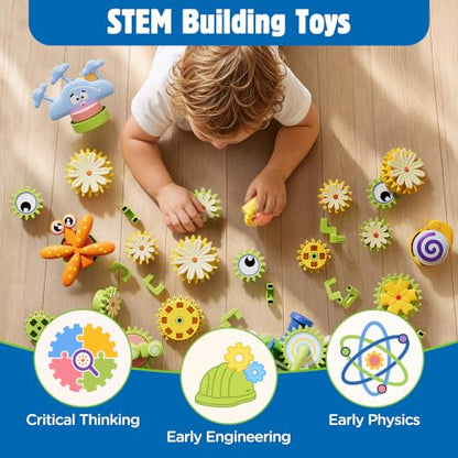 4 in 1 STEM Gear Toys for Kids Ages 3+, Educational Building Blocks, 87Pcs - size: 87 PCS