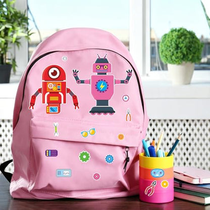 24 Sheets Robot Make a Face Sticker, Make Your Own Robot Stickers Mix and Match Sticker for Home School Classroom Crafts Activities Reward Birthday Party Favors - style: Robot