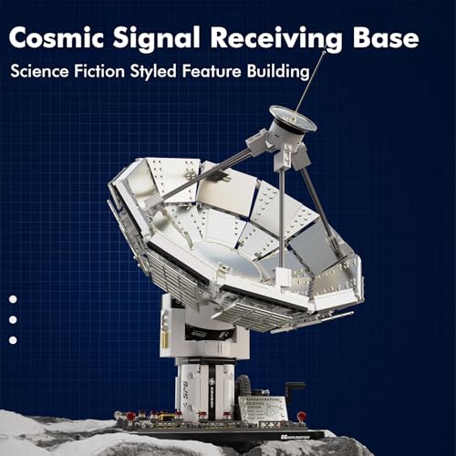 Sosuy Space Exploration Radio Telescope Building Blocks Set, STEM Toys for Boys 8+, Satellite Communication Base Model, Space-Themed Kit for Kids Adult Teens Girls Display - style: Space Array