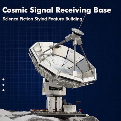 Sosuy Space Exploration Radio Telescope Building Blocks Set, STEM Toys for Boys 8+, Satellite Communication Base Model, Space-Themed Kit for Kids Adult Teens Girls Display - style: Space Array