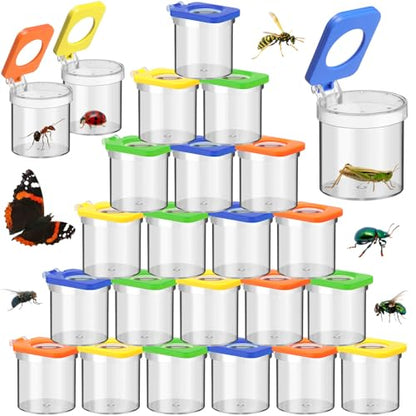 Halloscume 24 Pcs Insert Bug Viewer for Kids Magnifying Insect Box