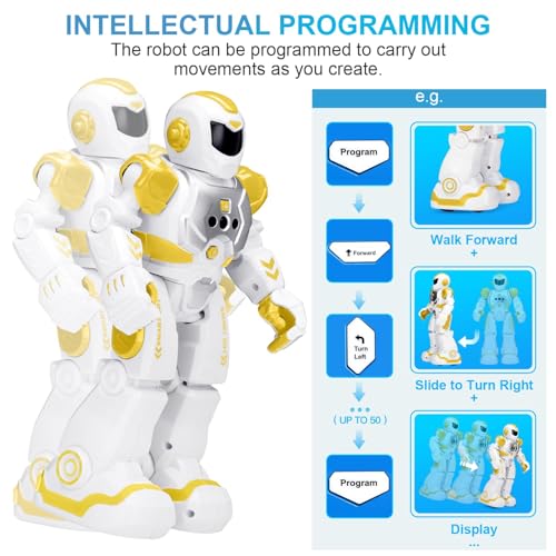 KingsDragon Robots Toy for Kids, RC Robot Gesture Sensing Smart Toy - color: Yellow