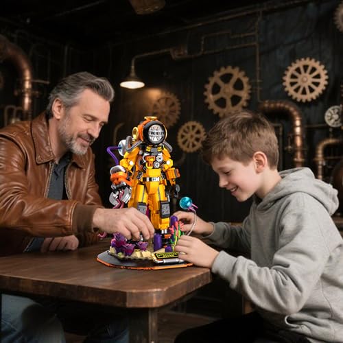 Steampunk Diver Building Set for Adults, Deep Sea Diving Explorer Model, Cool Diver Robot Collectible Display Model, Creative Building Toy Gifts (1287 Pieces