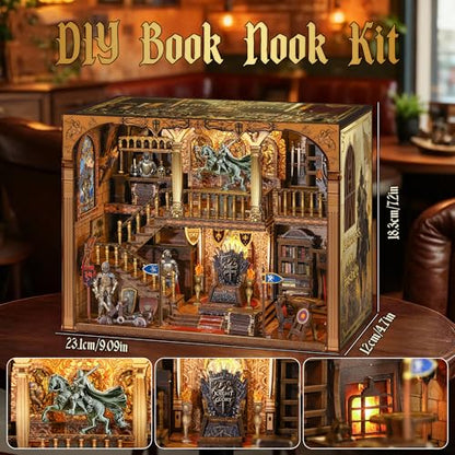 NookMaster Book Nook Kit with LED Light DIY Miniature Dollhouse for Adults - color: Knight of Glory