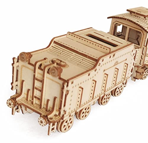 3D Wooden Steam Train Puzzle, DIY Assembly Train Model Kits, Wood Crafts STEM Brain Teaser Puzzle, Steam Train Christmas Birthday Gifts for Adults & Teens - color: Train